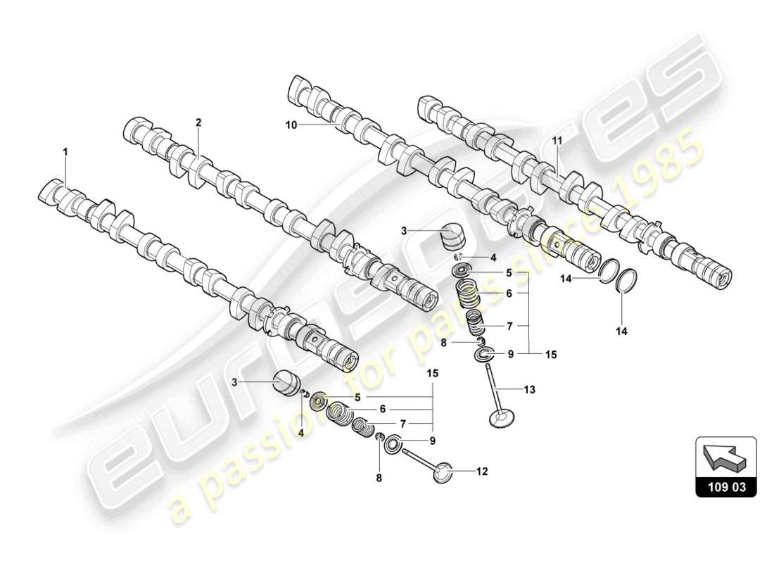 Lamborghini LP750-4 SV COUPE (2015) CAMSHAFT, VALVES Part Diagram