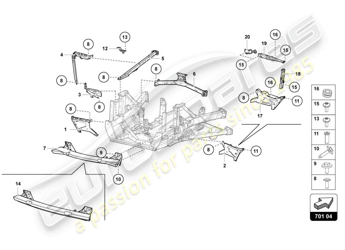 Lamborghini LP750-4 SV COUPE (2015) TRIM FRAME REAR PART Part Diagram