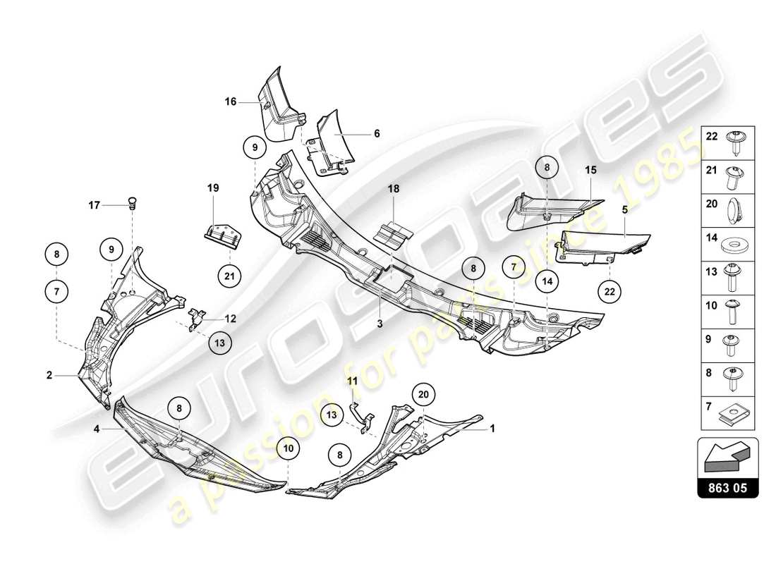 Lamborghini LP750-4 SV COUPE (2015) LUGGAGE COMP. FLOOR COVERING Part Diagram