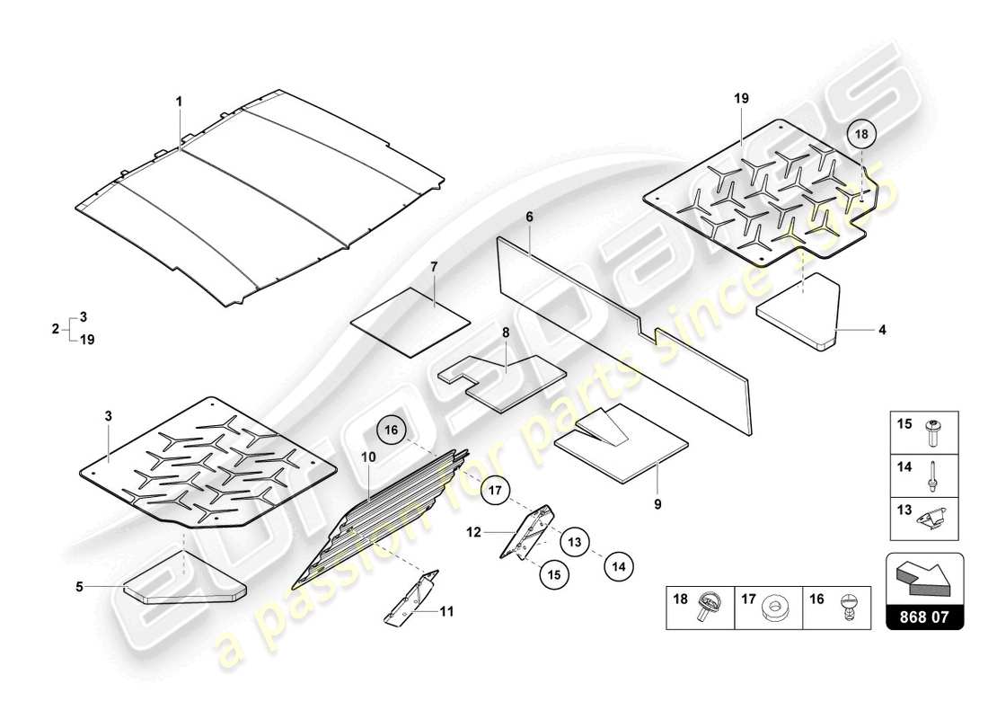 Lamborghini LP750-4 SV COUPE (2015) INTERIOR DECOR Part Diagram