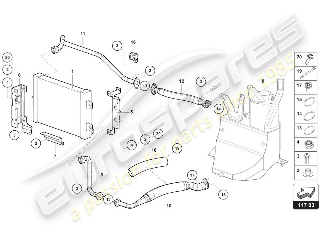 Lamborghini LP750-4 SV COUPE (2016) OIL COOLER Part Diagram