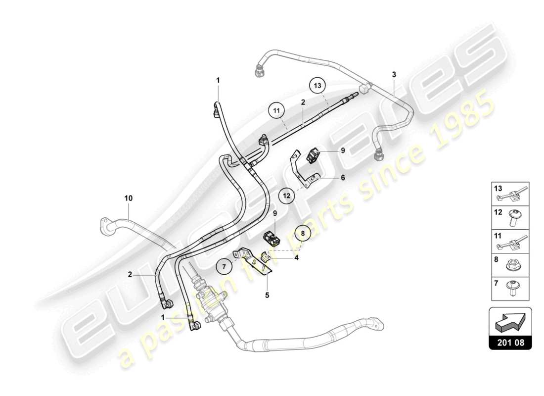 Lamborghini LP750-4 SV COUPE (2016) FUEL LINE Part Diagram