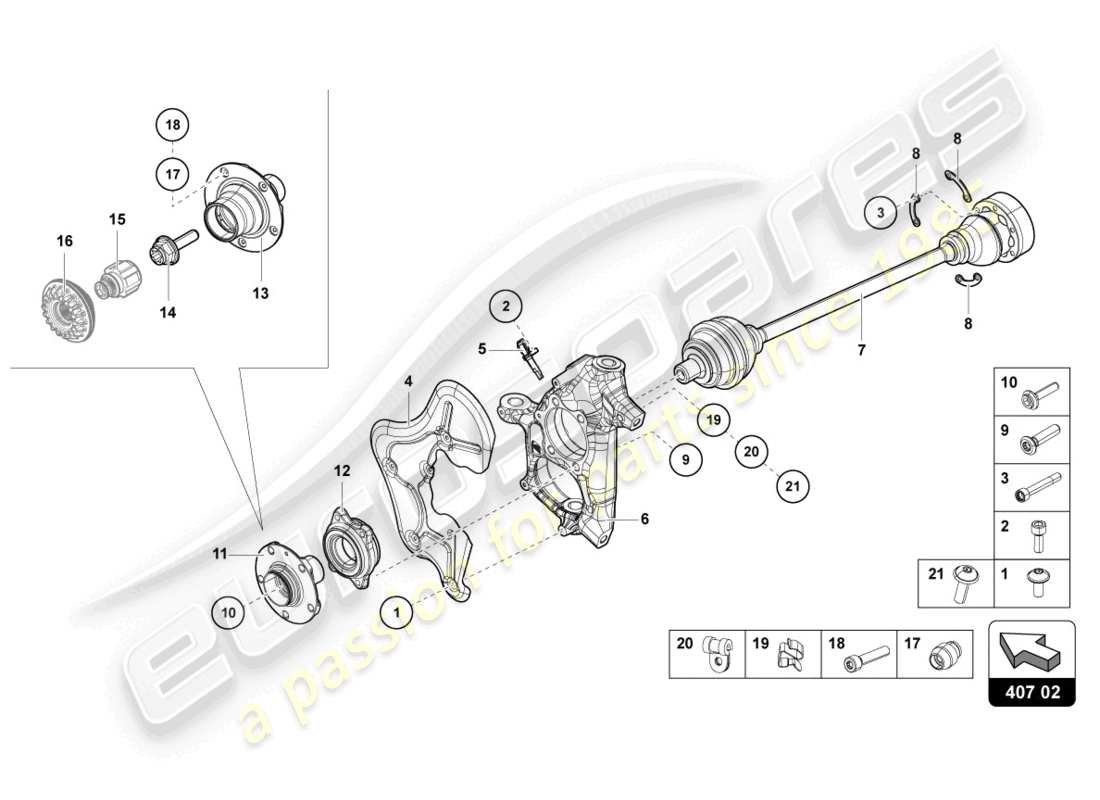 Lamborghini LP750-4 SV COUPE (2016) DRIVE SHAFT FRONT Part Diagram