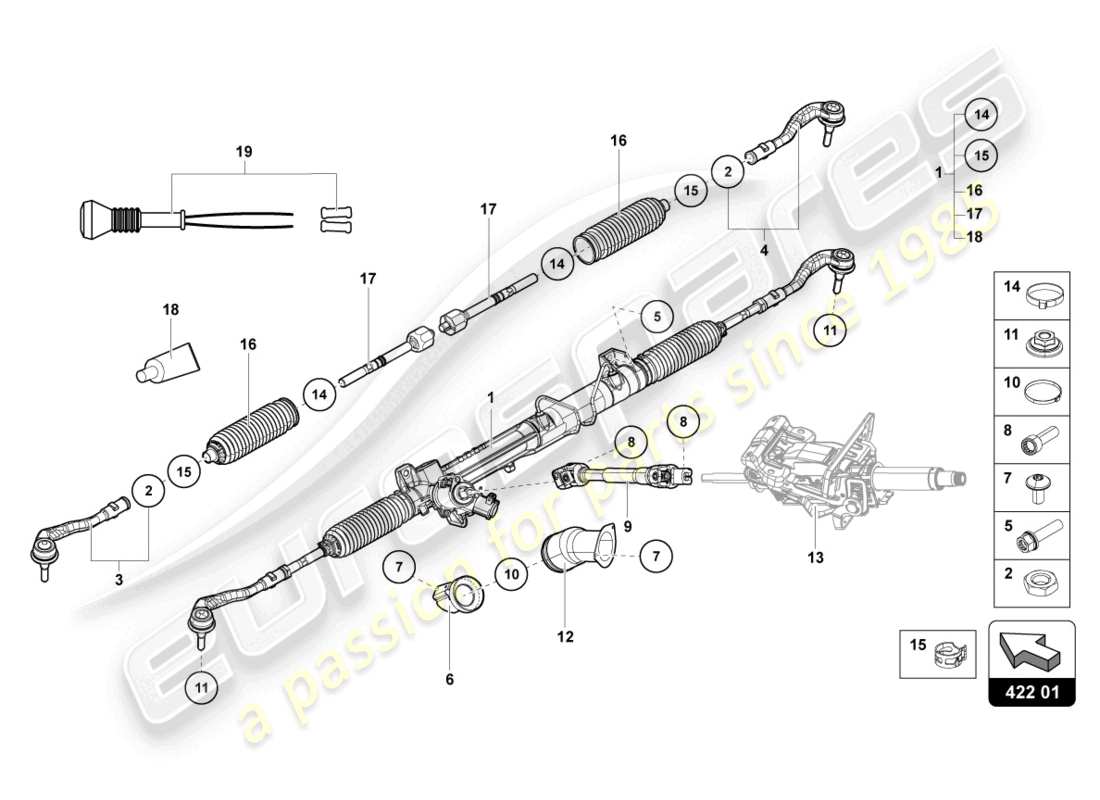 Lamborghini LP750-4 SV COUPE (2016) STEERING ROD Part Diagram