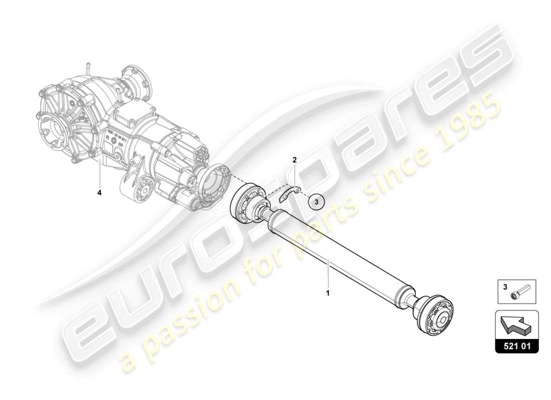 Lamborghini LP750-4 SV COUPE (2016) CARDAN SHAFT Part Diagram