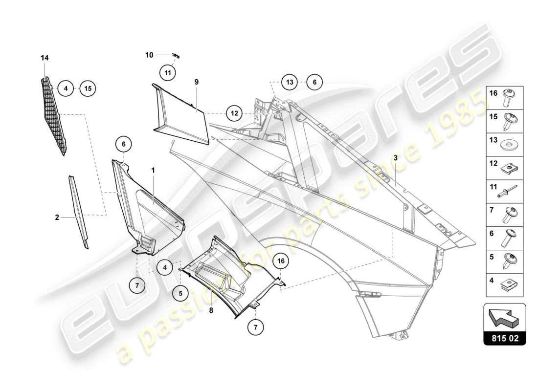 Lamborghini LP750-4 SV COUPE (2016) AIR INTAKE TRIM PLATE Part Diagram