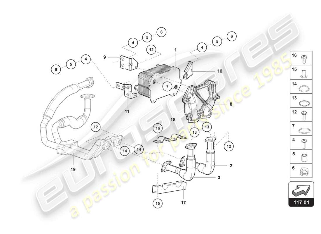 Lamborghini LP750-4 SV ROADSTER (2016) OIL COOLER Part Diagram