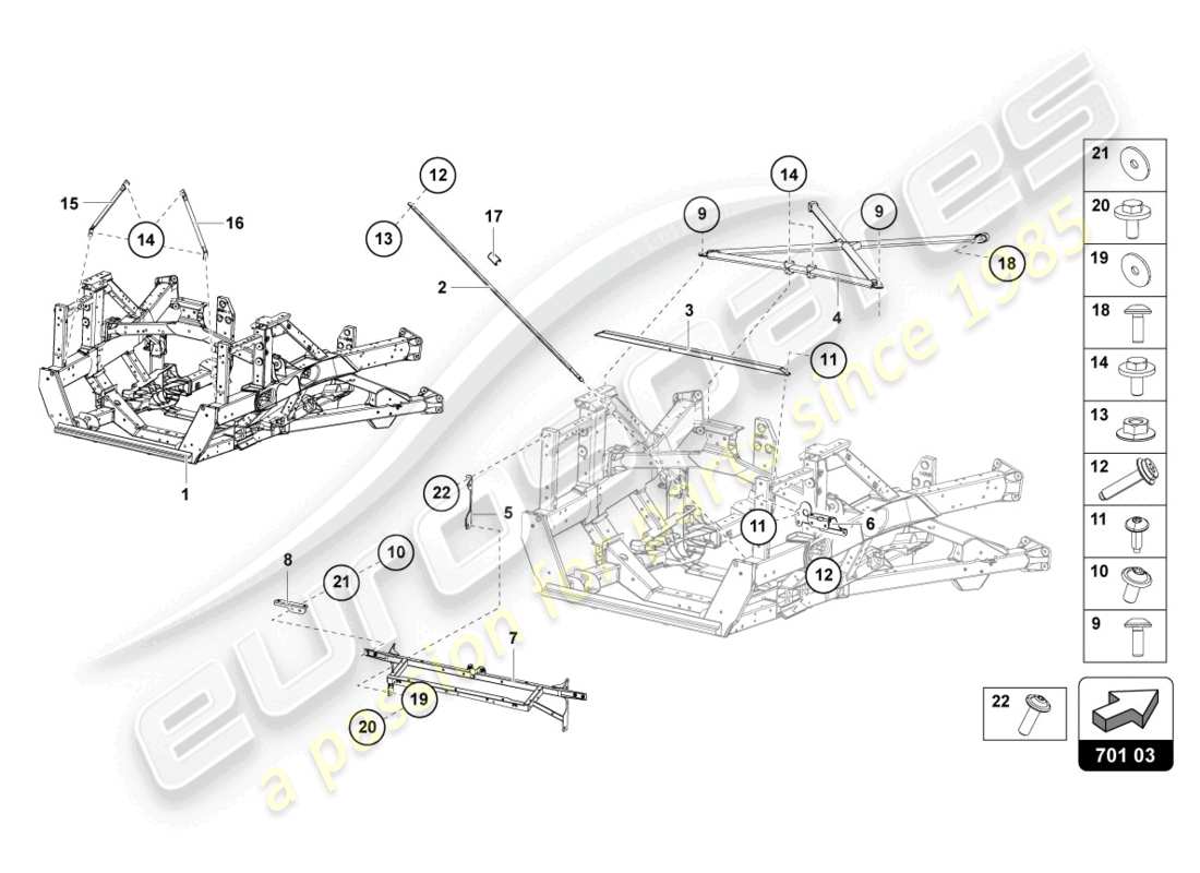 Lamborghini LP750-4 SV ROADSTER (2016) TRIM FRAME REAR PART Part Diagram