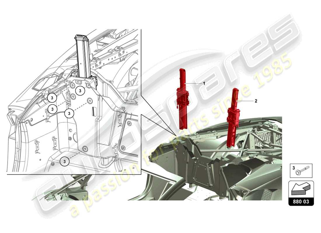 Lamborghini LP750-4 SV ROADSTER (2016) OVERROLL PROTECTION Part Diagram