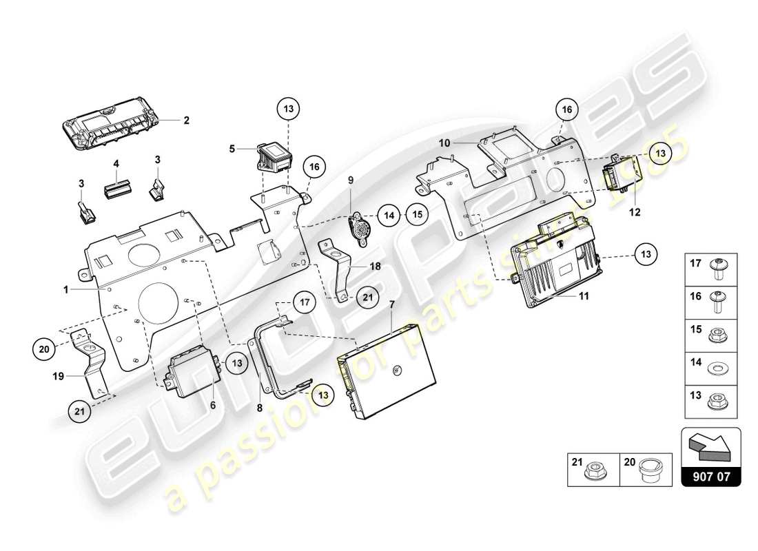 Lamborghini LP750-4 SV ROADSTER (2016) electrics Part Diagram