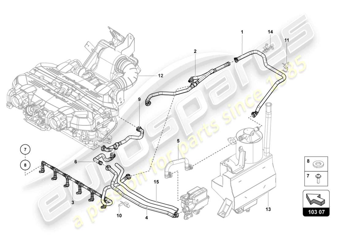 Lamborghini LP750-4 SV ROADSTER (2017) ventilation for cylinder head cover from vin CLA00325 Part Diagram