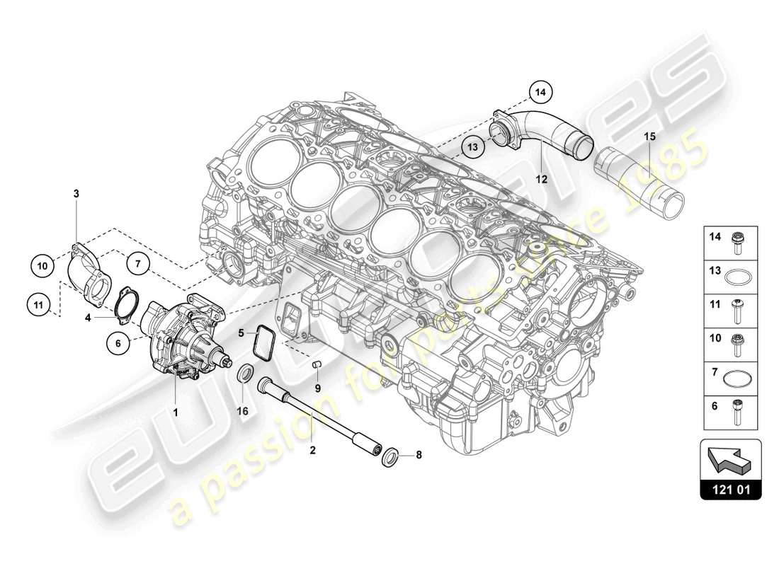 Lamborghini LP750-4 SV ROADSTER (2017) COOLANT PUMP Part Diagram