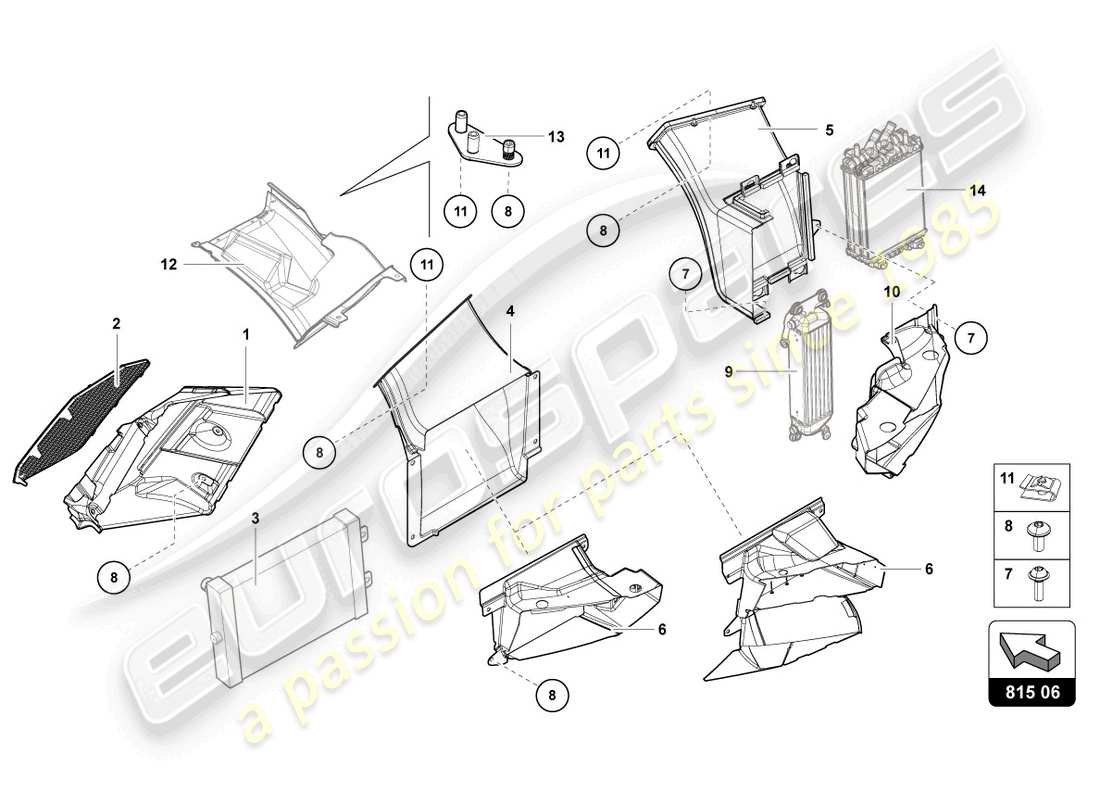 Lamborghini LP750-4 SV ROADSTER (2017) AIR DUCT CARDBOARD Part Diagram