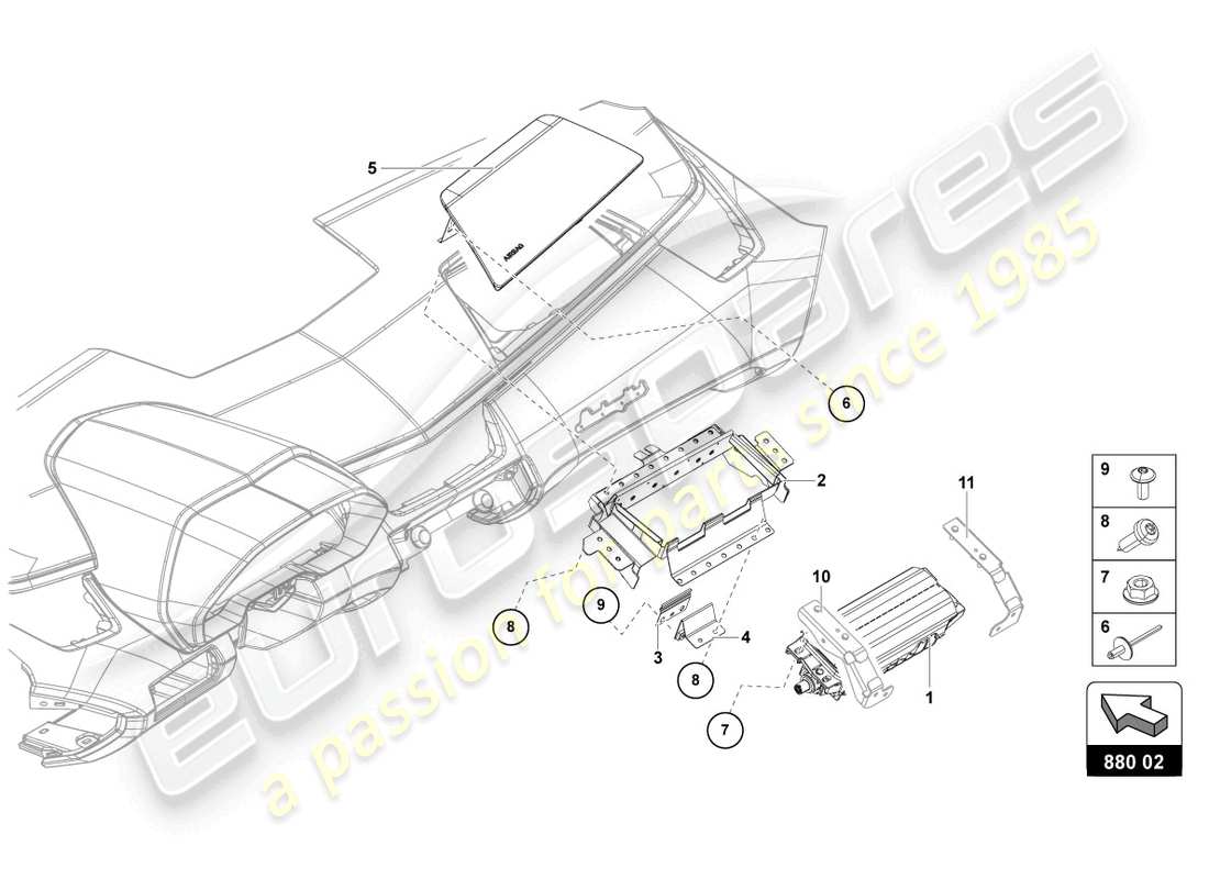 Lamborghini LP750-4 SV ROADSTER (2017) AIRBAG UNIT Part Diagram