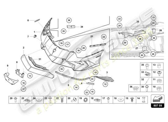 a part diagram from the Lamborghini Aventador LP750-4 SV parts catalogue