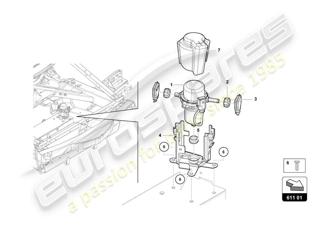 Lamborghini LP770-4 SVJ Coupe (2020) VACUUM PUMP FOR BRAKE SERVO Part Diagram