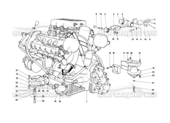 a part diagram from the Ferrari Mondial 3.0 QV (1984) parts catalogue