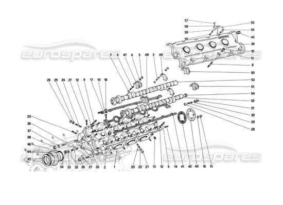 a part diagram from the Ferrari Mondial parts catalogue