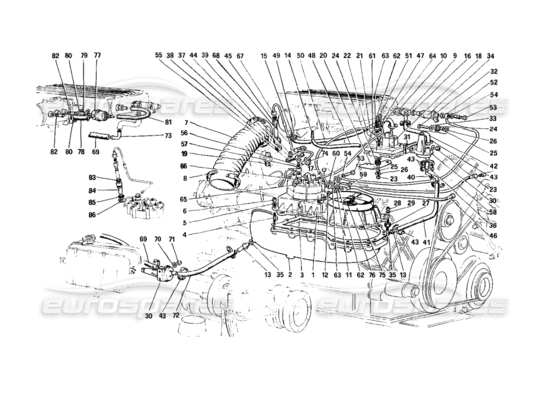 a part diagram from the Ferrari Mondial parts catalogue