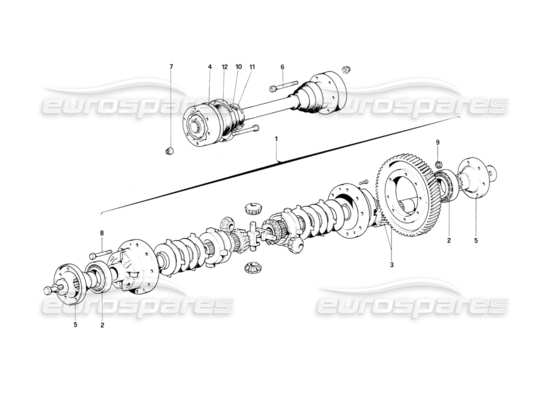 a part diagram from the Ferrari Mondial parts catalogue