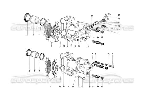 a part diagram from the Ferrari Mondial parts catalogue