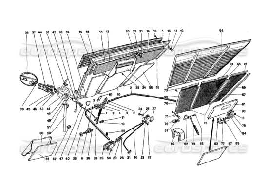 a part diagram from the Ferrari Mondial parts catalogue