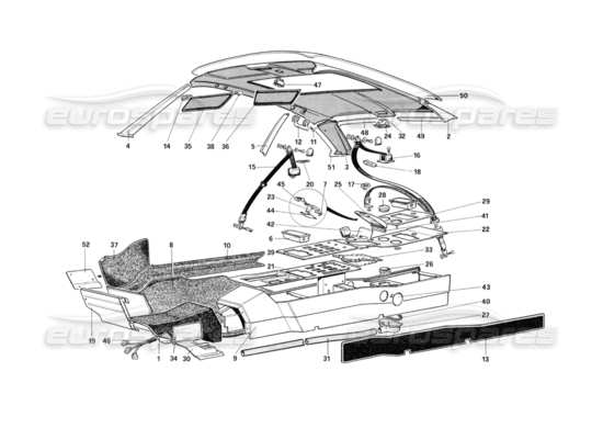 a part diagram from the Ferrari Mondial parts catalogue