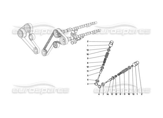 a part diagram from the Ferrari Mondial parts catalogue