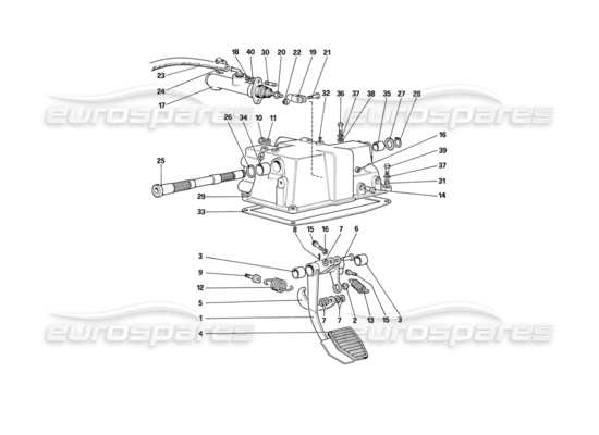 a part diagram from the Ferrari Mondial 3.2 QV (1987) parts catalogue