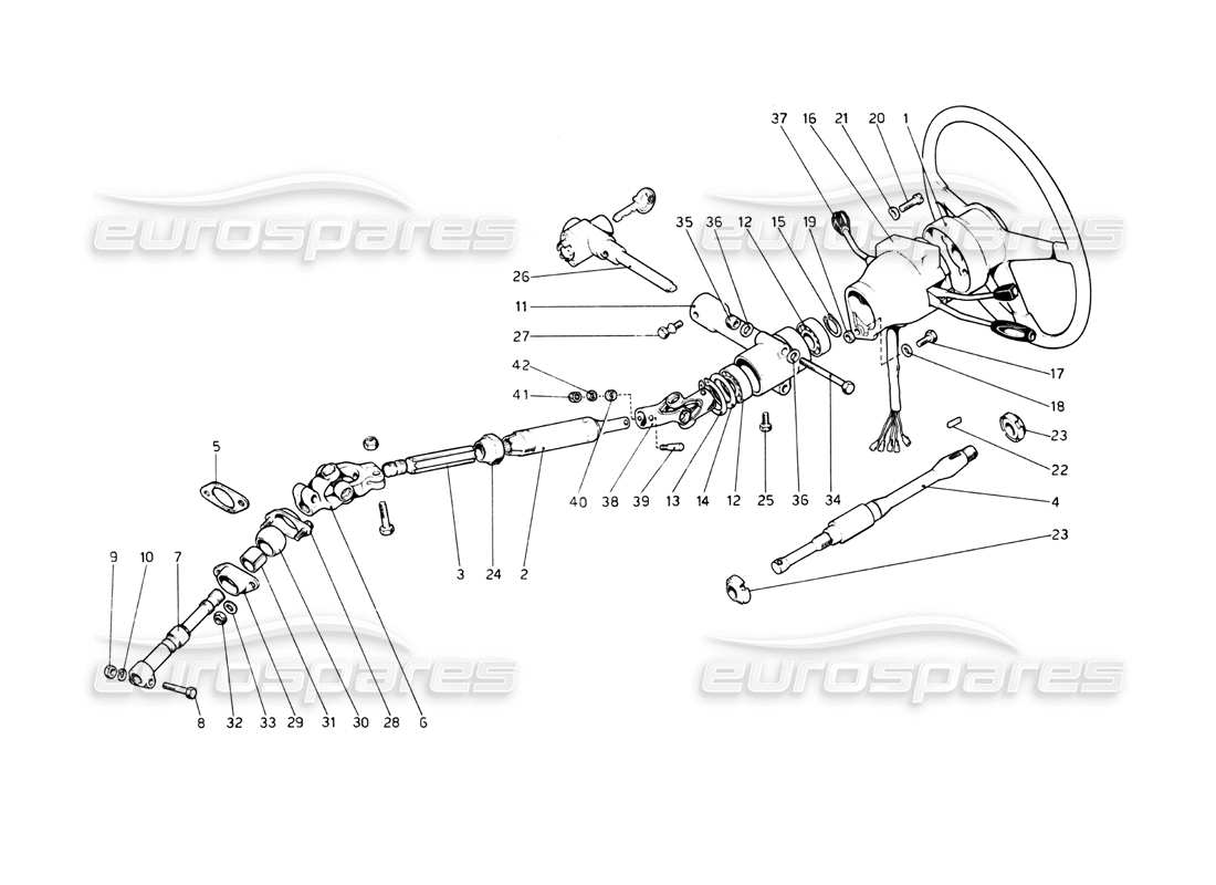 Ferrari 512 BB Steering Column Parts Diagram