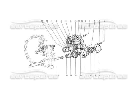 a part diagram from the Ferrari 512 BB parts catalogue