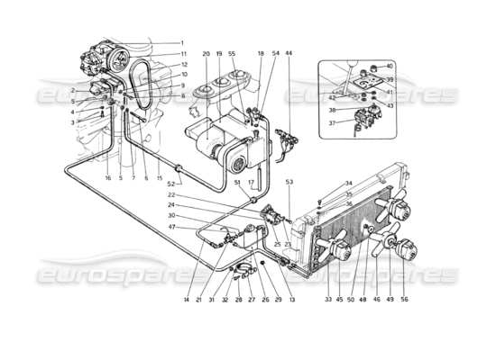 a part diagram from the Ferrari 512 BB parts catalogue