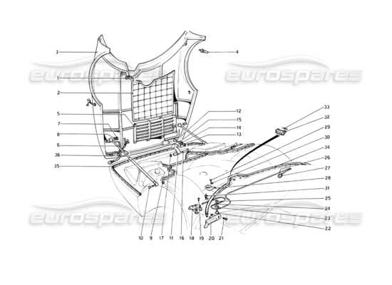 a part diagram from the Ferrari 512 BB parts catalogue