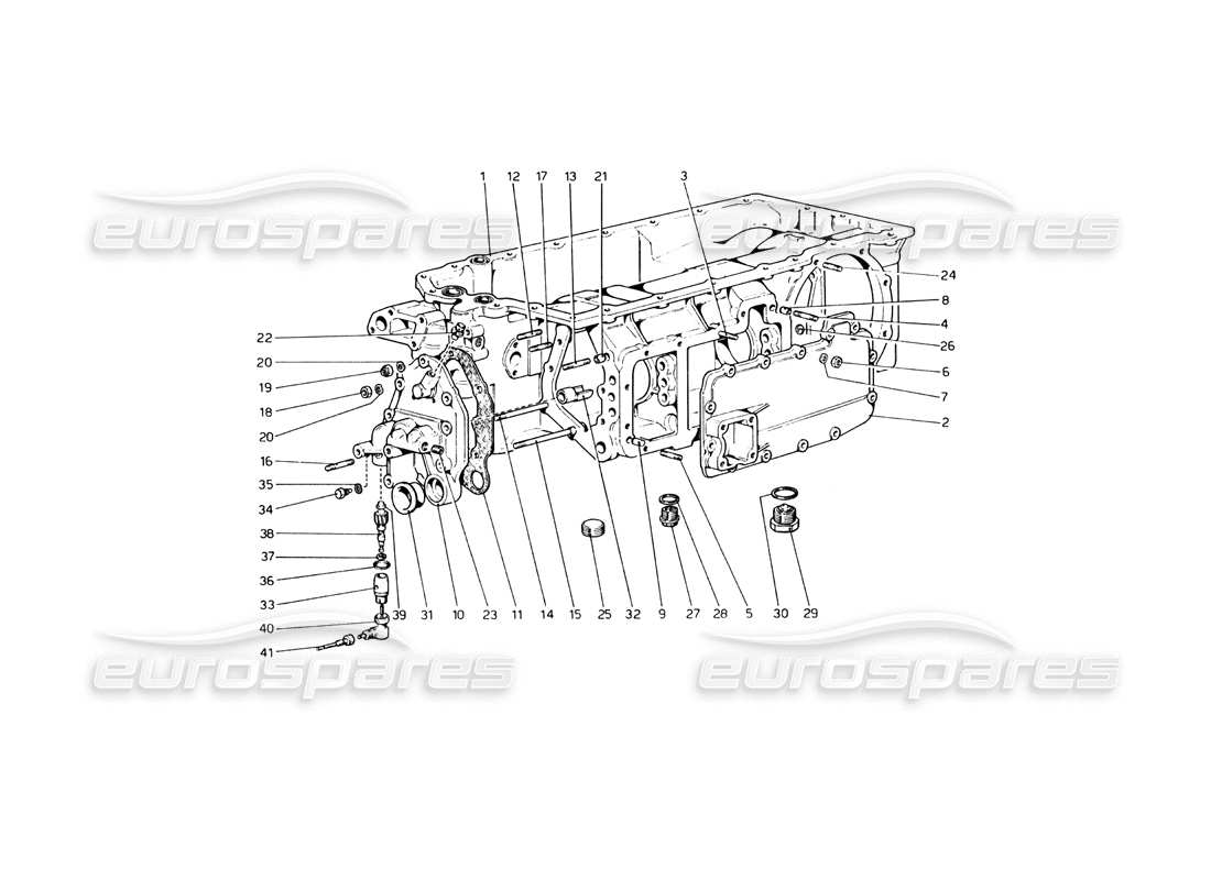Ferrari 365 GT4 Berlinetta Boxer Gearbox (Up To Car No. 17535) Parts Diagram