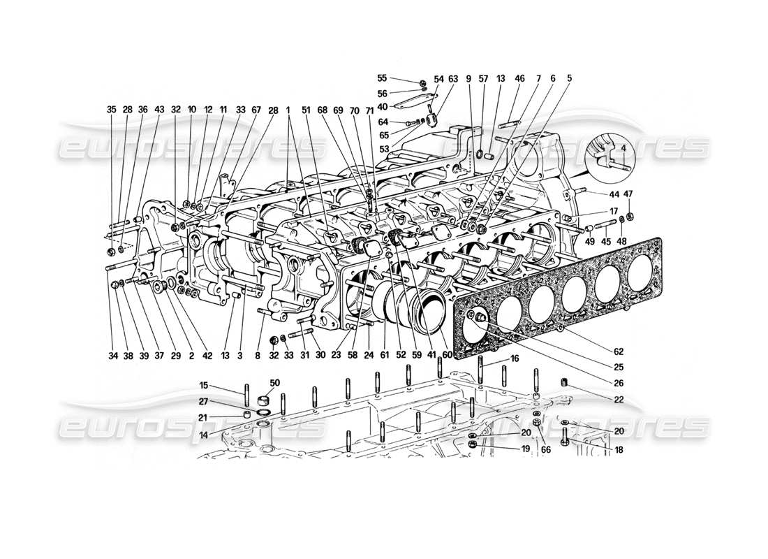 Ferrari 512 BBi crankcase Parts Diagram
