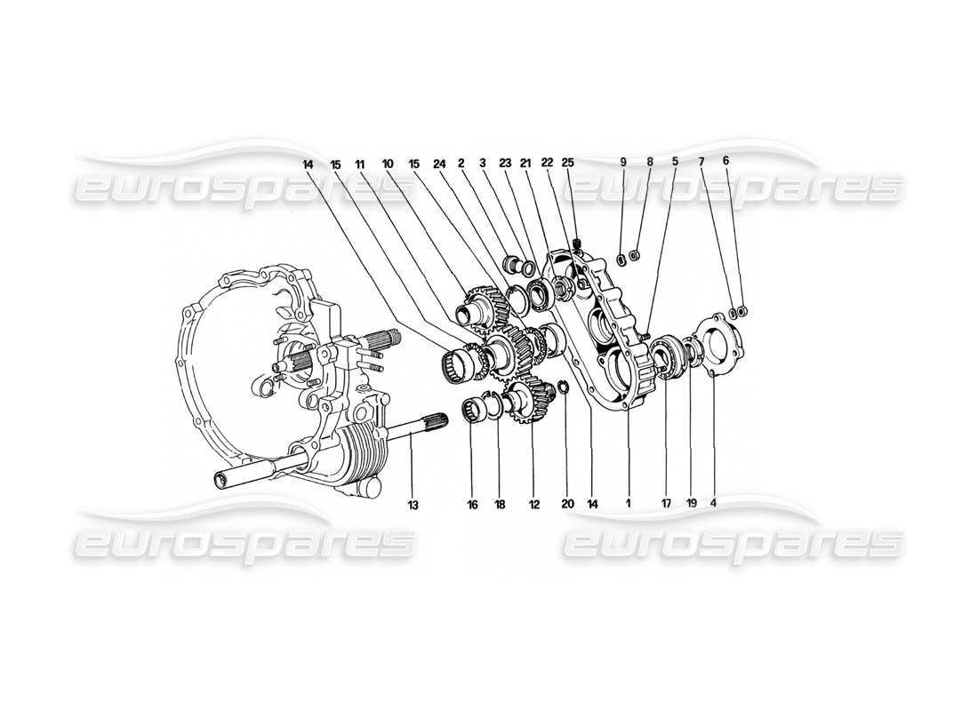 Ferrari 512 BBi Gearbox Transmission Part Diagram