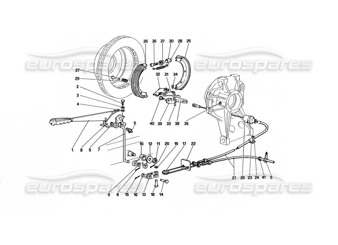 Ferrari 512 BBi Hand-Brake Controll Parts Diagram