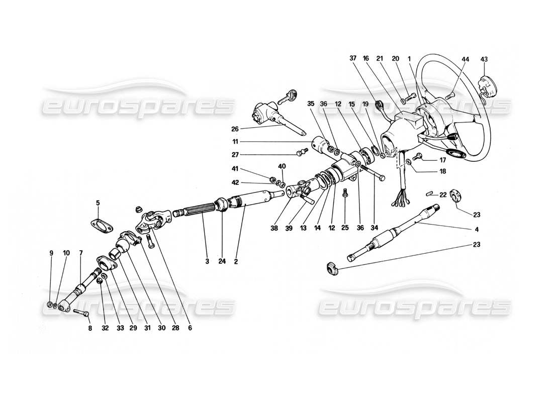 Ferrari 512 BBi Steering Column Part Diagram