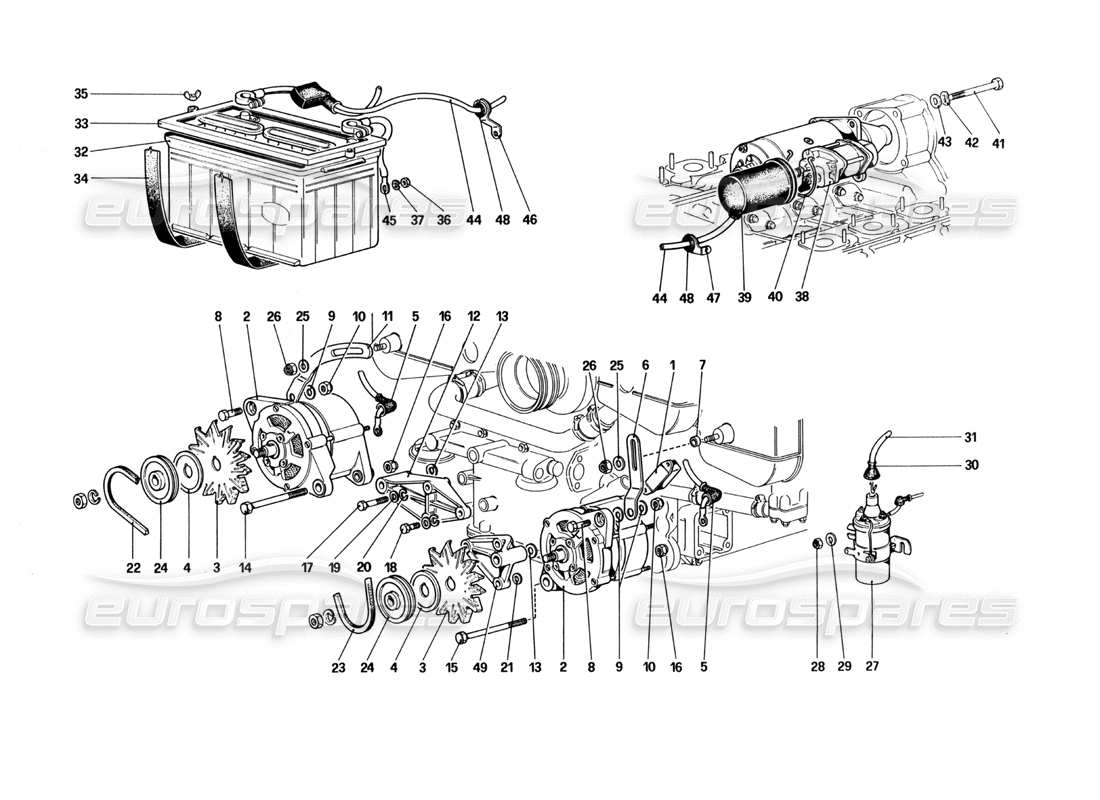 Ferrari 512 BBi Current Generation Part Diagram