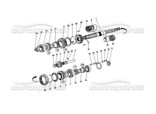 a part diagram from the Ferrari 512 BBi parts catalogue