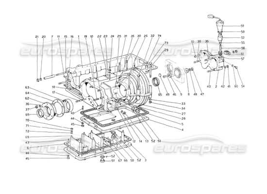 a part diagram from the Ferrari 208 GT4 Dino (1975) parts catalogue