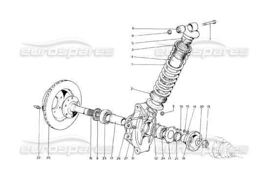 a part diagram from the Ferrari 208 GT4 Dino (1975) parts catalogue