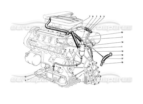 a part diagram from the Ferrari 208 parts catalogue