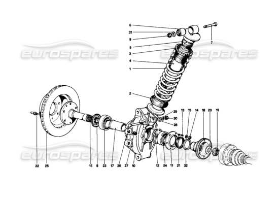 a part diagram from the Ferrari 208 Turbo (1982) parts catalogue