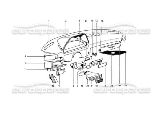 a part diagram from the Ferrari 208 Turbo (1982) parts catalogue