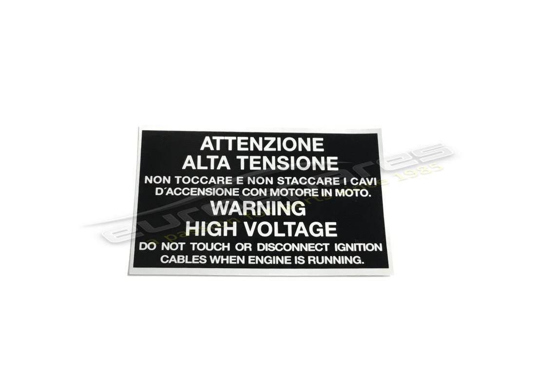 NEW Ferrari WARNING HIGH VOLTAGE PLATE. PART NUMBER 113404 (1)