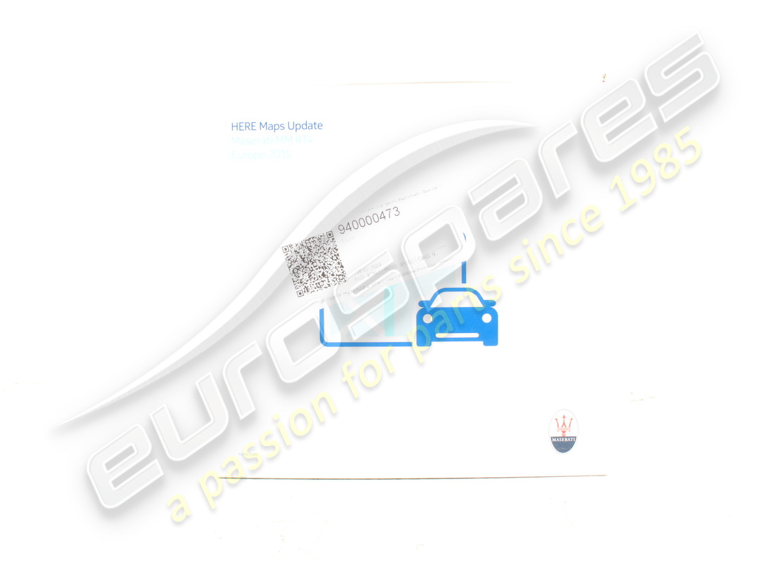 NEW Maserati 2015 NAVIGATION MAP-EUROPE VERSIO. PART NUMBER 940000473 (1)