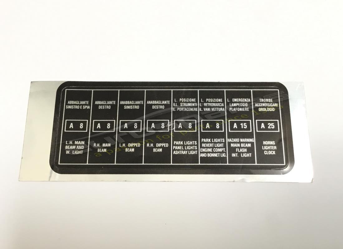 NEW Ferrari FUSE BOX STICKER. PART NUMBER FST008 (1)