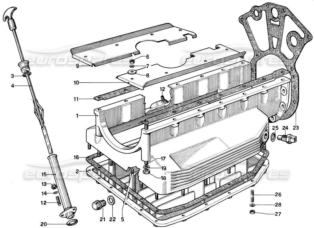 a part diagram from the ferrari 330 and 365 parts catalogue