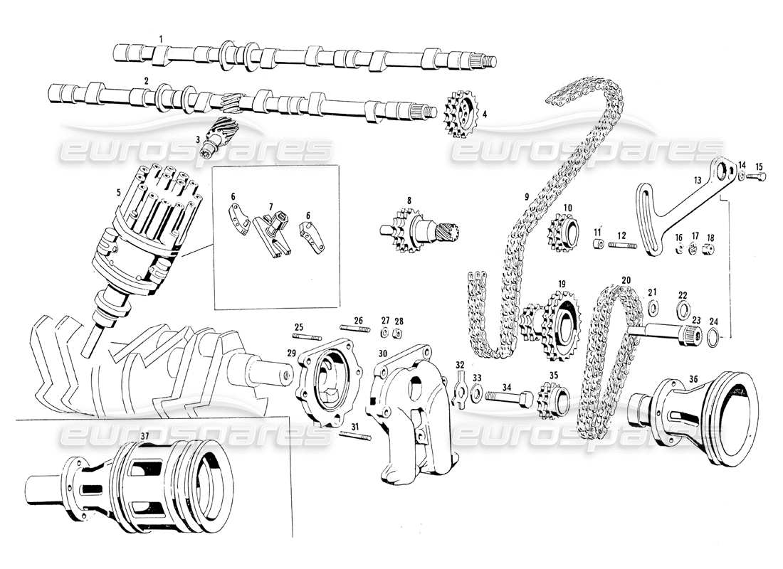 VIEW PARTS DIAGRAMS FROM THE MASERATI MISTRAL PARTS CATALOGUE a part diagram from the maserati mistral parts catalogue